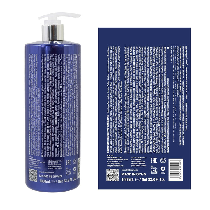 abril et nature Purple Platinum Treatment Shampoo, professionelle Haartonisierungsbehandlung, für bl