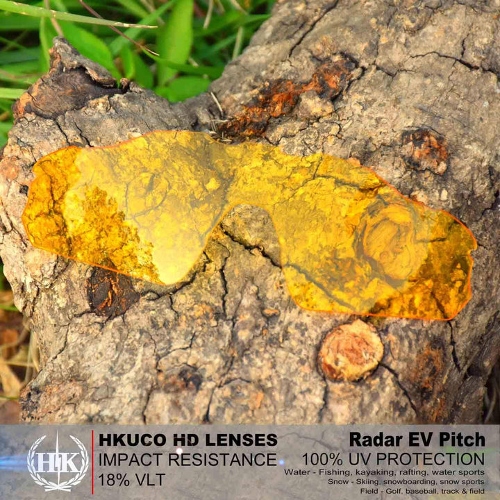 HKUCO verstärken Männer Ersatzgläser für Oakley Radar EV Pitch Sunglasses Blau/Transparentes Gelb Po