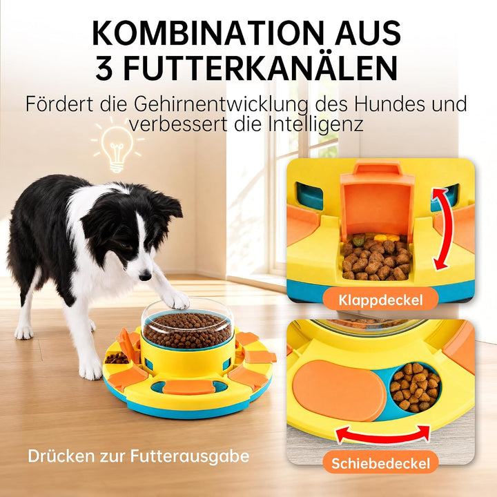 Hundepuzzle-Spielzeug, 2 Ebenen, Slow Feeder, Futterspender für Leckerlis, IQ-Training und Unterhalt