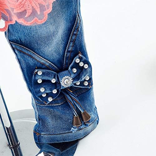 Peacolate 6M-4Jahre Baby Mädchen Kleidungsset 3 Stück Rock mit Spitze Jeans und Jeansjacke im Button