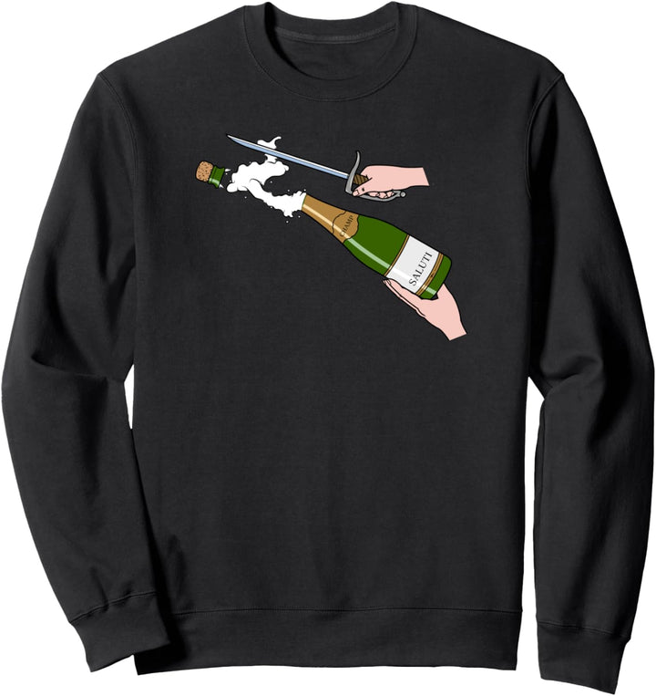 Champagner mit dem Säbel öffnen - Champ Saluti hohe Kunst Sweatshirt