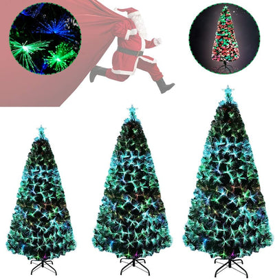 AufuN Weihnachtsbaum Künstlicher LED Glasfaser 150 cm Weihnachtsdeko Christbaum mit 160 Spitzen und