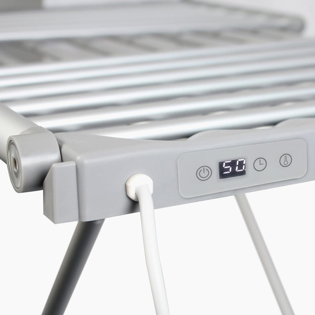 Fishtec - Elektrischer Wäscheständer, faltbar, aus Aluminium – Handtuchtrockner für Badezimmer, behe