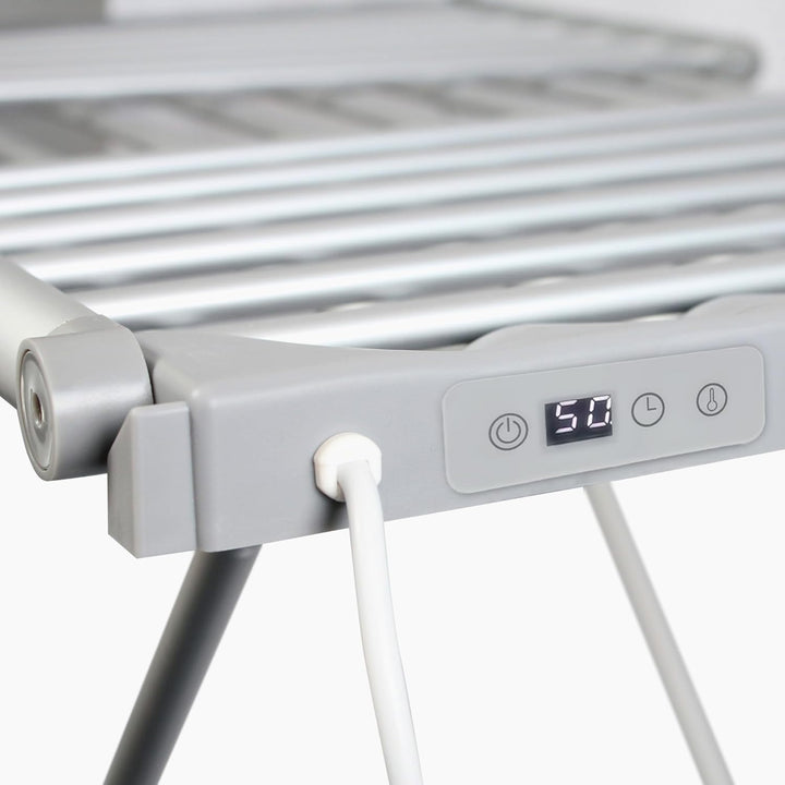 Fishtec - Elektrischer Wäscheständer, faltbar, aus Aluminium – Handtuchtrockner für Badezimmer, behe