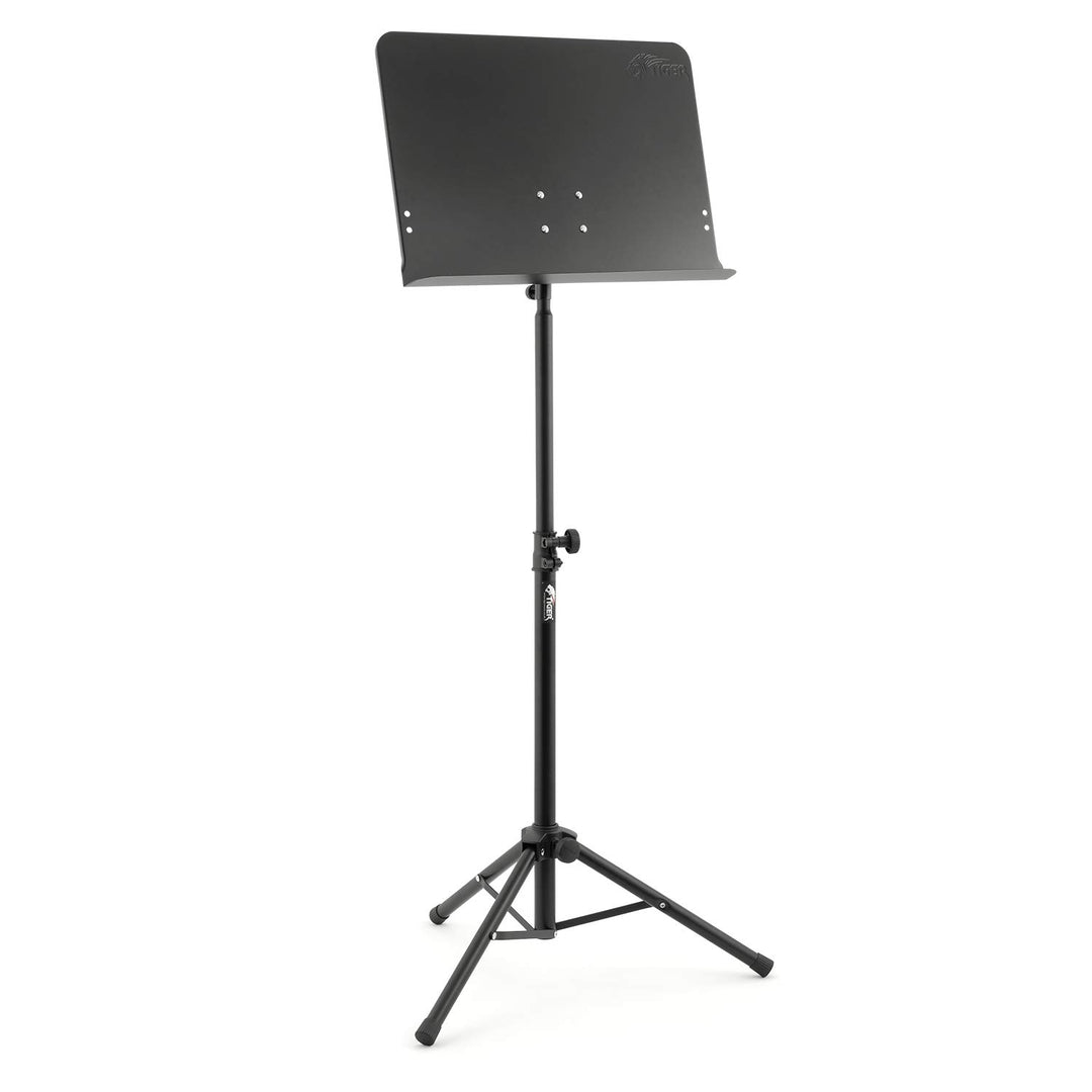 TIGER MUS14-BK Teleskop-Notenständer - Orchester, Schulen, Sänger und Solo-Musiker- Schwarz Schwarz