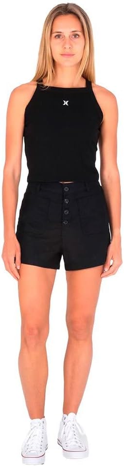 Hurley Damen Bermuda Shorts Button Front Short M Marshmallow, M Marshmallow