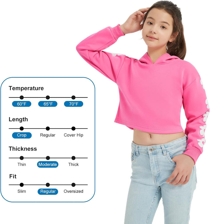 EXARUS Mädchen-Sweatshirt, Oversized/Crop Graphic Hoodie, Buchstabendruck, Rundhalsausschnitt, Pullo