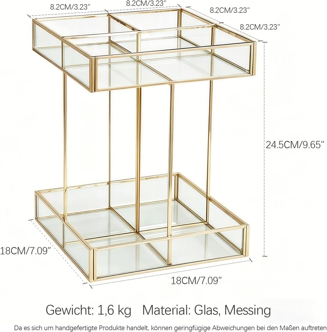 SLHEQING 360° drehbarer Kosmetik organizer, Grosse Kapazität Beauty Organizer, Glas Make Up Organize