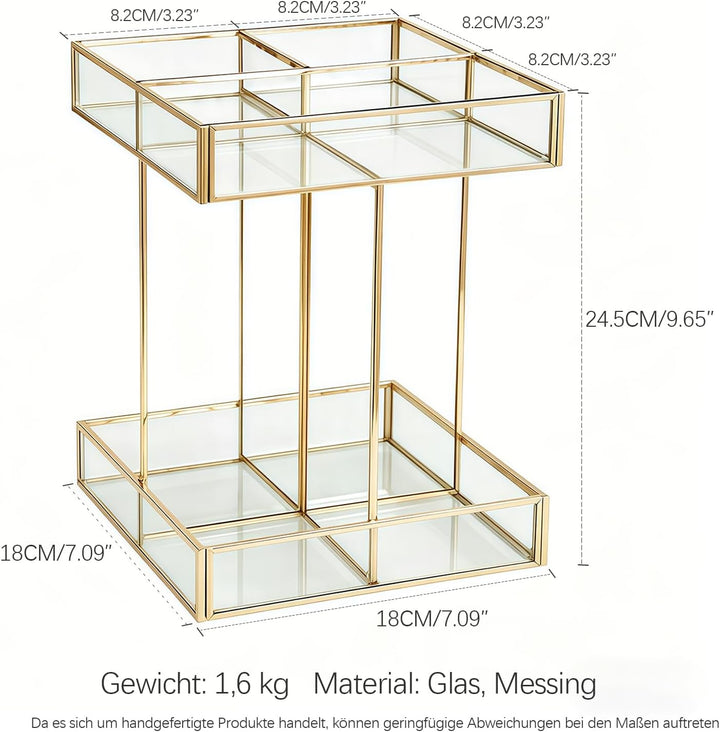 SLHEQING 360° drehbarer Kosmetik organizer, Grosse Kapazität Beauty Organizer, Glas Make Up Organize