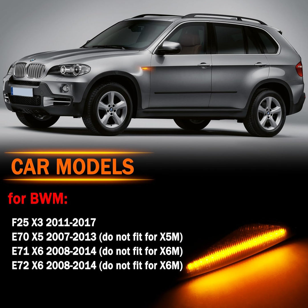 LED Blinker Seitenblinker für BMW E70 X5 E71 X6 F25 X3, Blinker mit Canbus Fehlerfrei, E70 X5 E71 X6