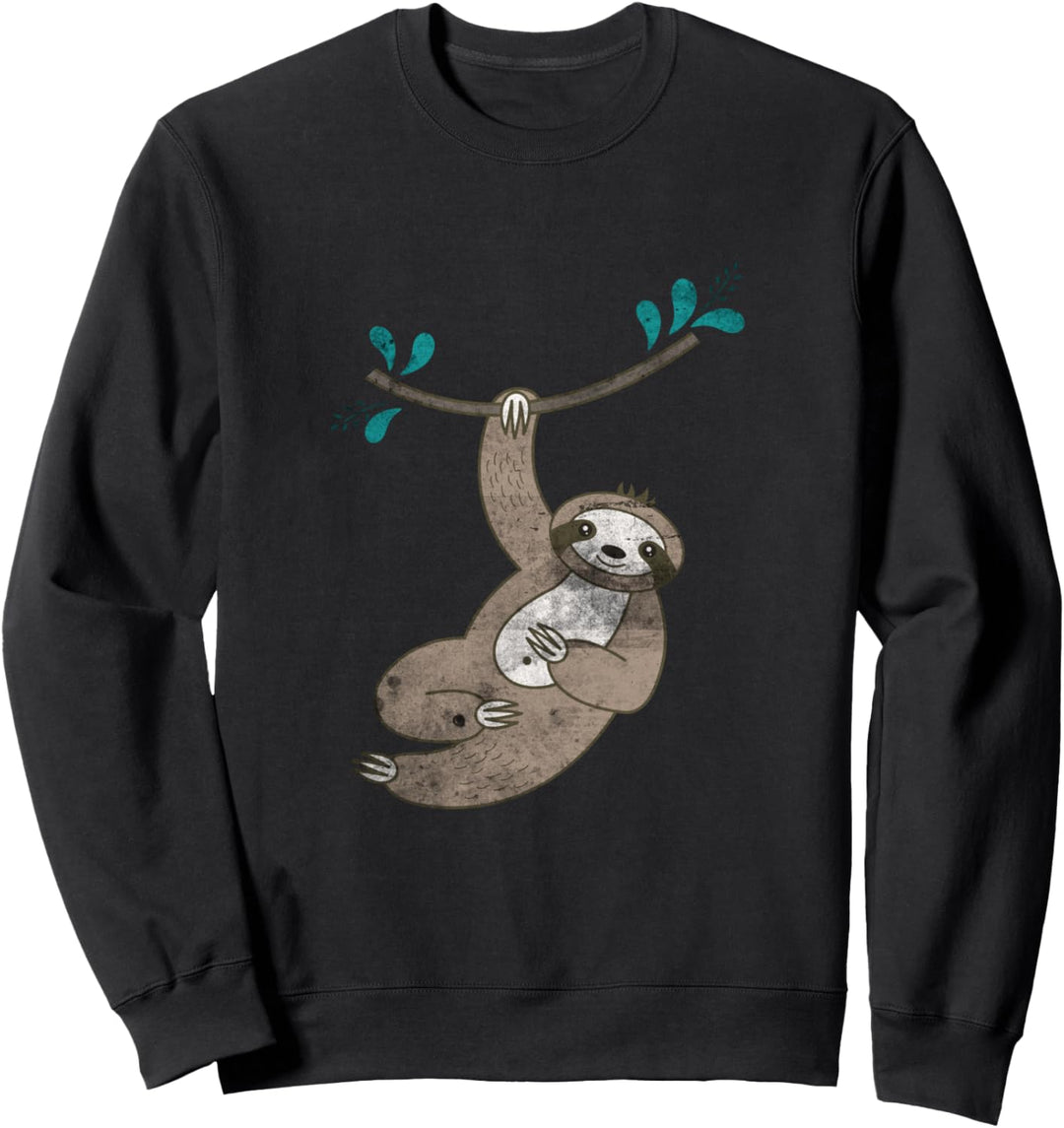 Lustiges Faultier, das in einem faulen Faultier-Tier eines Sweatshirt