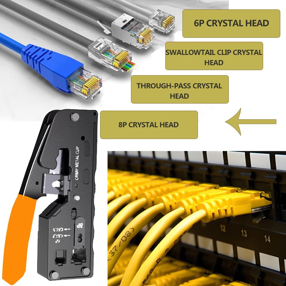 MAYLINE RJ11 RJ45 Cat5 Cat6 Netzwerkkabelprüfgeräte Reparaturwerkzeuge Abisolierschneider, Crimpen d