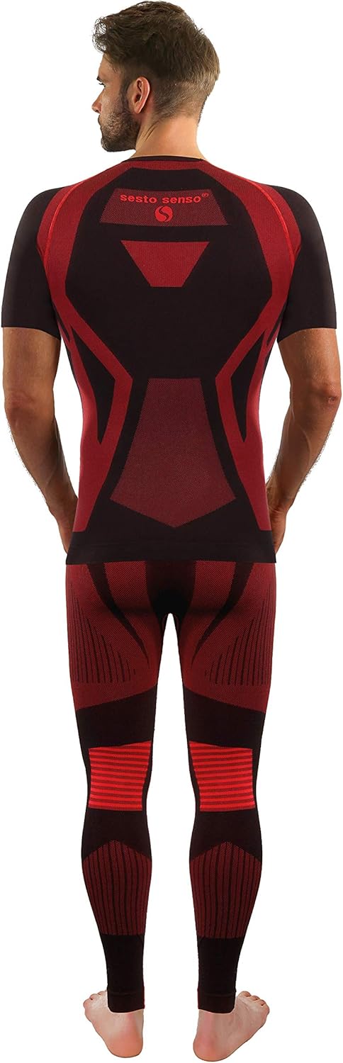 sesto senso Herren Funktionsunterwäsche Set Kurzarmhemd Leggings Schnelltrocknend Skiunterwäsche XL