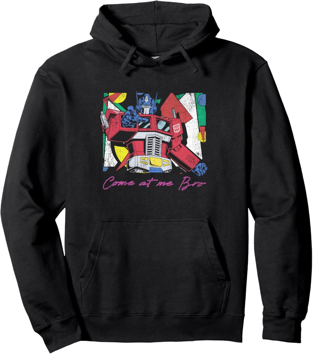 Transformers Optimus Prime Retro Fine Art Cubist Portrait Pullover Hoodie
