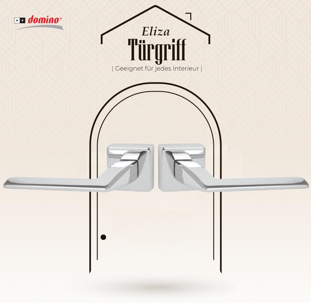 domino Türgriff ohne Schlossrosette | quadratische Rosette | Türklinke für Zimmertür, Bürotür | Türb