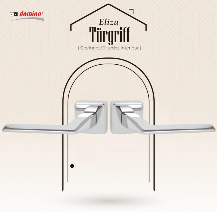 domino Türgriff ohne Schlossrosette | quadratische Rosette | Türklinke für Zimmertür, Bürotür | Türb