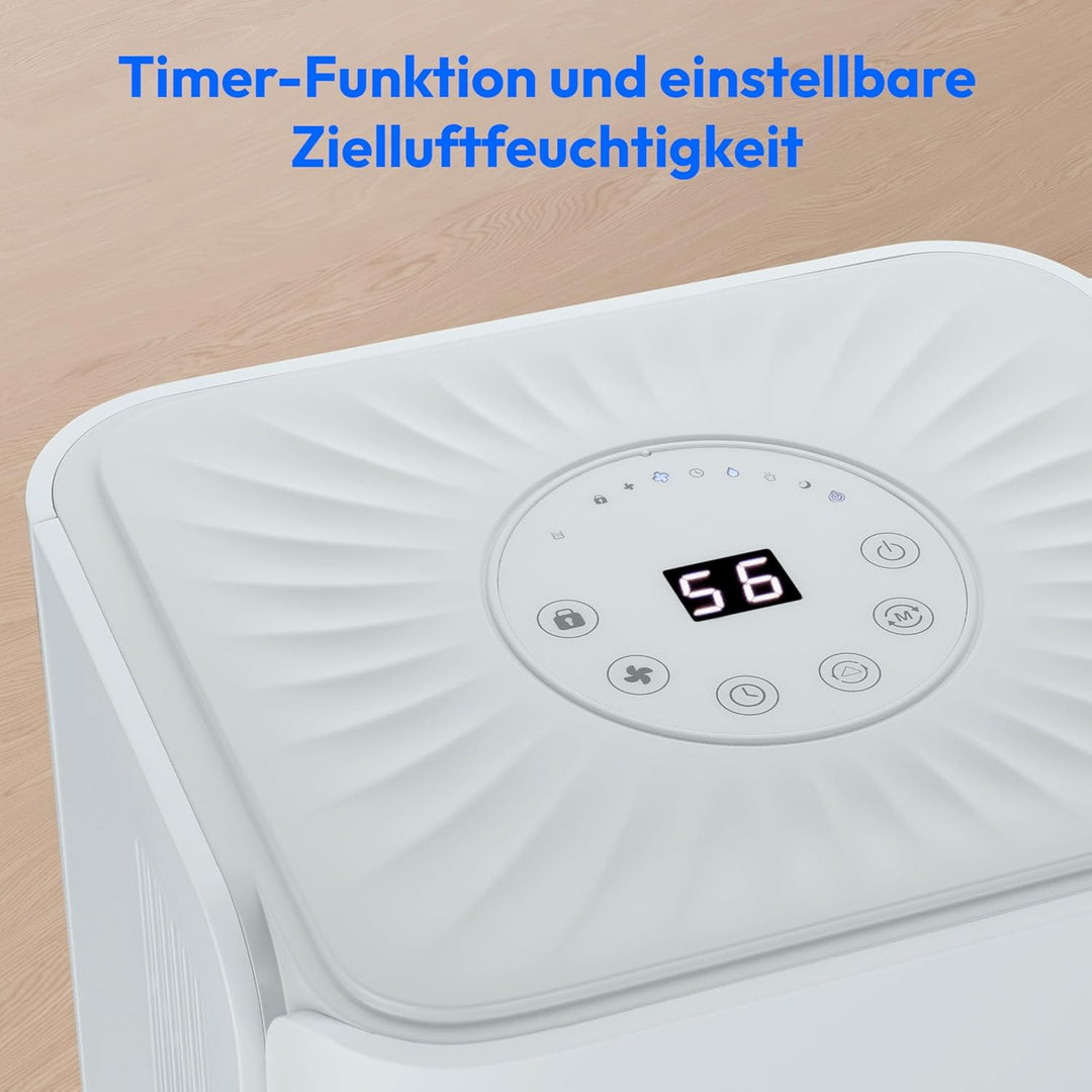 MEDION DH10 Luftentfeuchter elektrisch (bis zu 50m³ (15m²), 12Liter/24h, 38db leise, elektrischer Ra