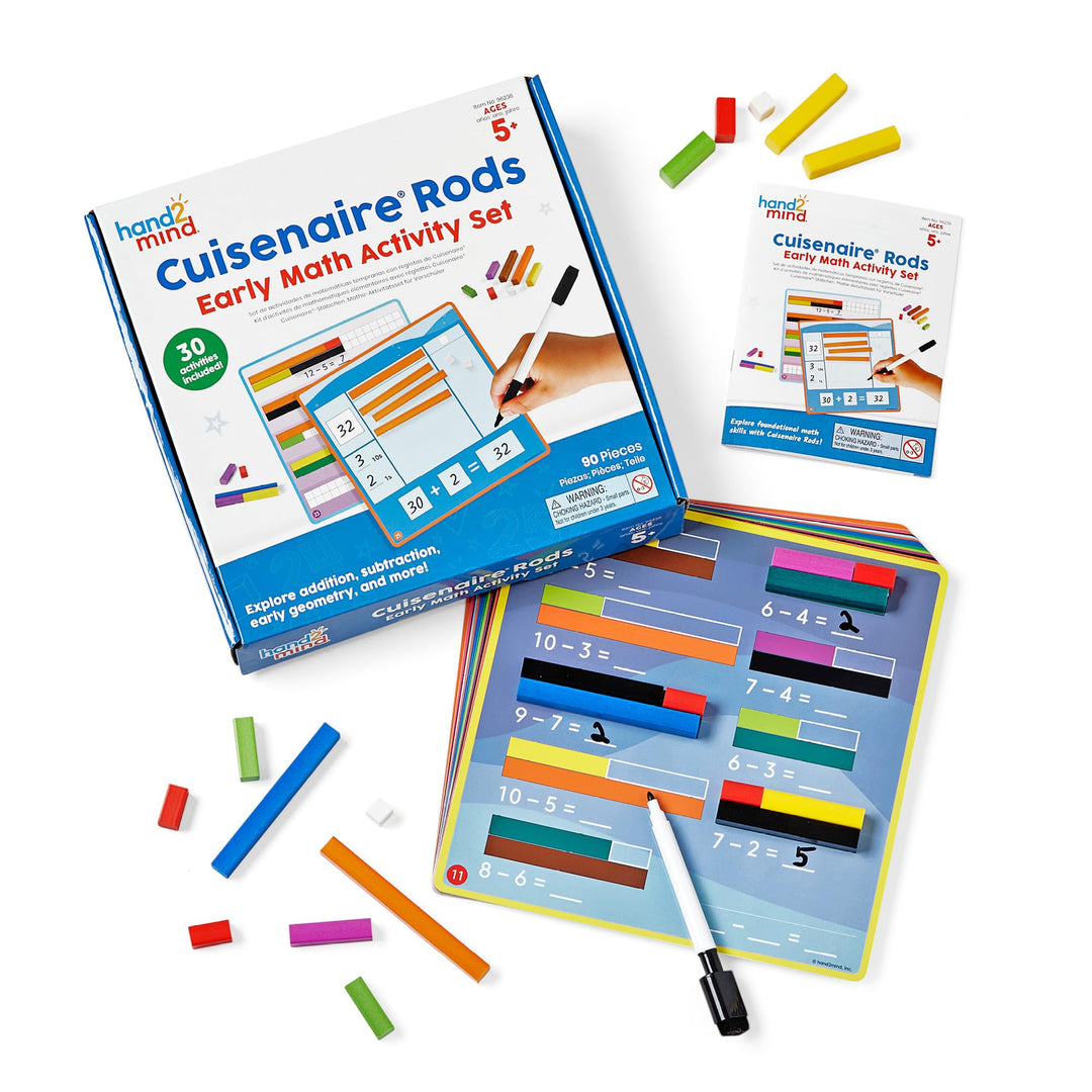 Cuisenaire-Stäbe Mathe-Set, Alter ab 5 Jahren, Vorschulniveau, Zahlen-Stäbe, Platzwerte, Materialien