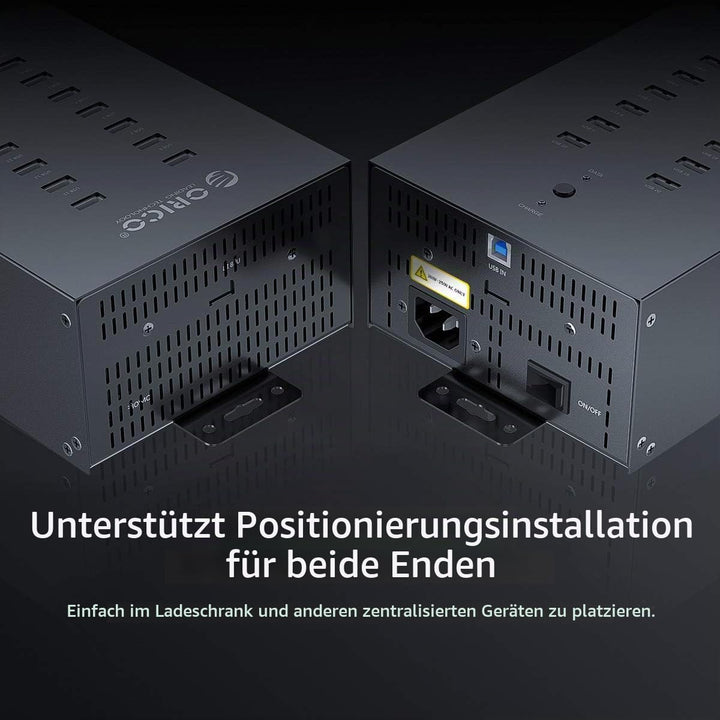 ORICO Industrial USB Hub, 30 Ports Anbringbarer, Industrietauglicher USB 2.0 Hub mit 300 W Leistung,