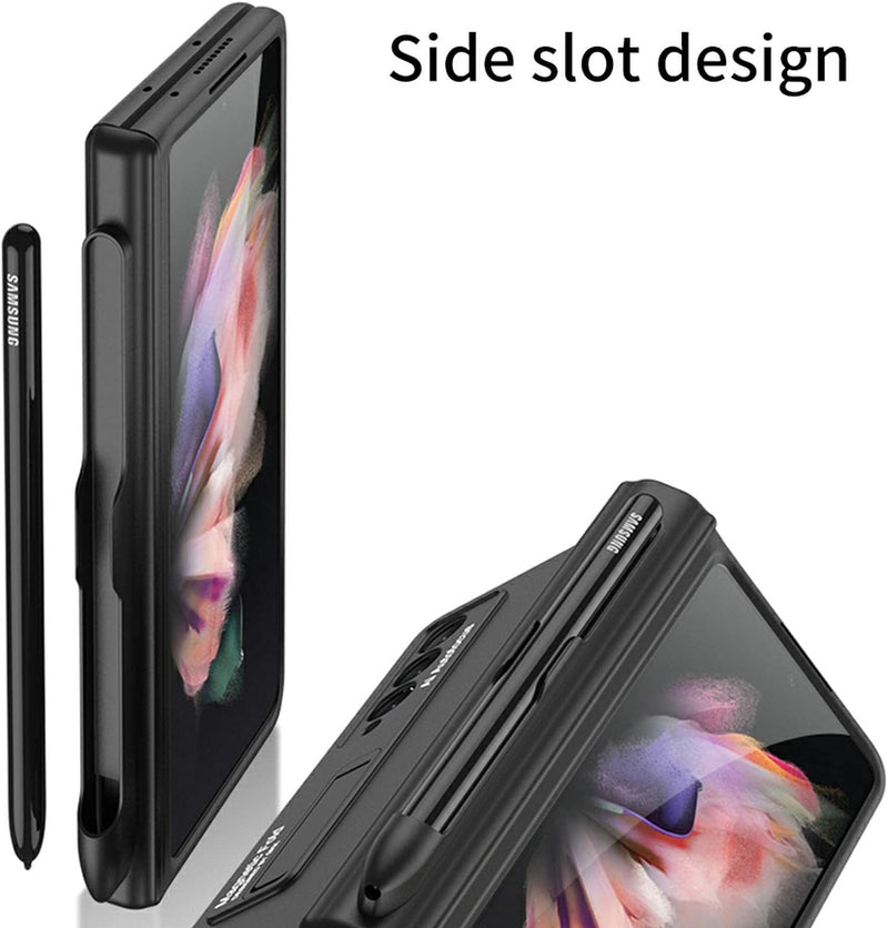 COQUE Galaxy Z Fold 3 5G Hülle, aufklappbare All-Inclusive-Hülle, Stylus Slot klappbare Handyhülle f