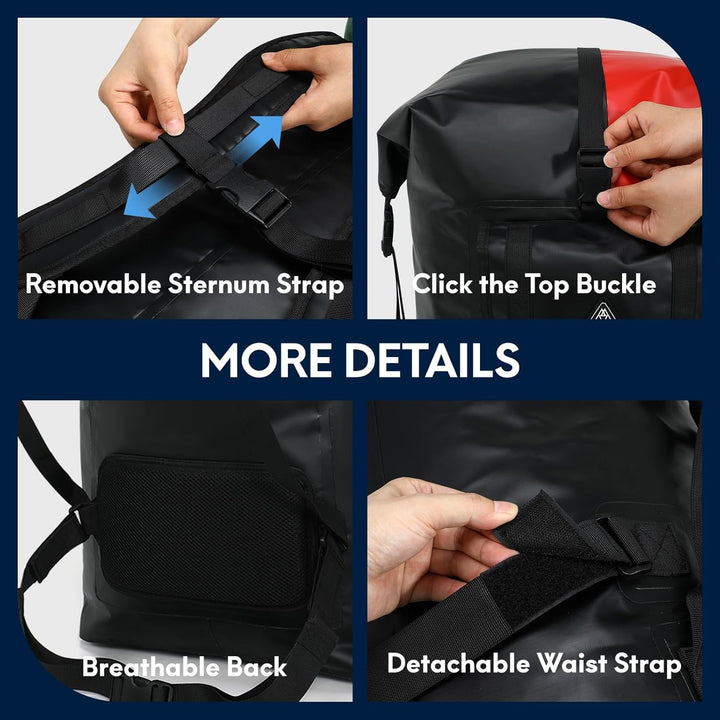 Haimont Wasserdichte Drybag Rucksack Gross Kapazität IPX7 Schwimmend Trockentasche für Camping Wande
