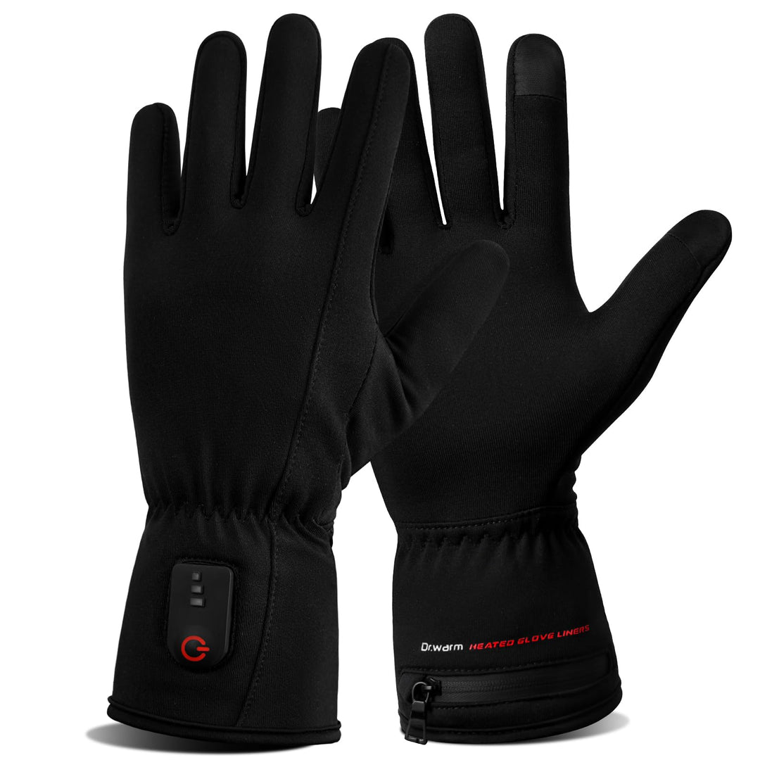 Dr.warm Beheizbare Handschuhe für Herren Damen, Beheizte Winterhandschuhe Dünn Handschuhe mit Heizun