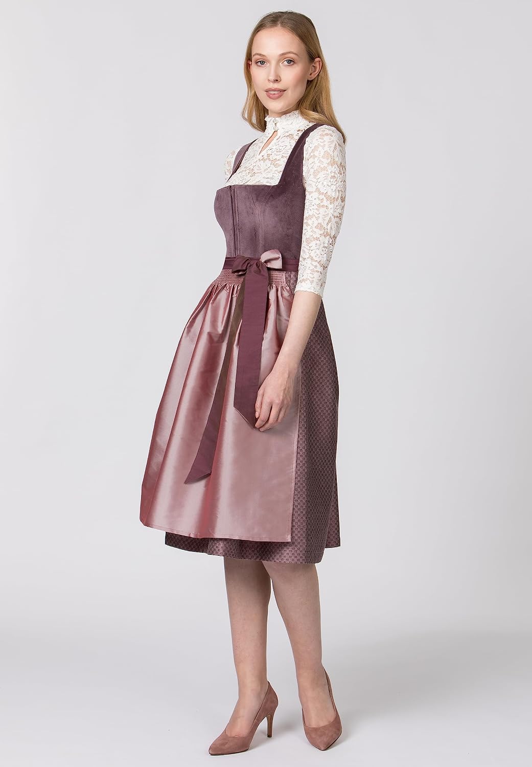 Stockerpoint Damen Malve Midi Dirndl 38 Aubergine, 38 Aubergine