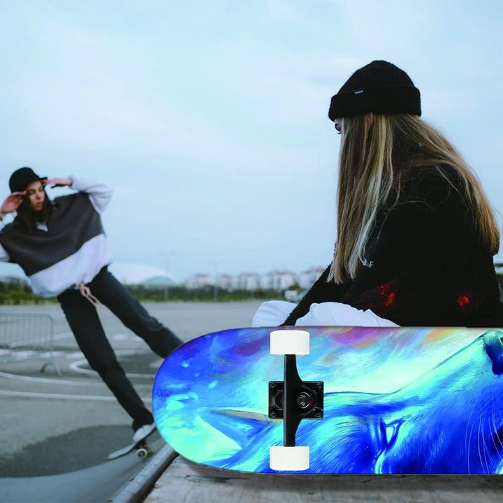 31-Zoll-Standard-Skateboard, 7 Lagen Ahorn-Board-Oberfläche, geeignet für Kinder, Jugendliche, Erwac