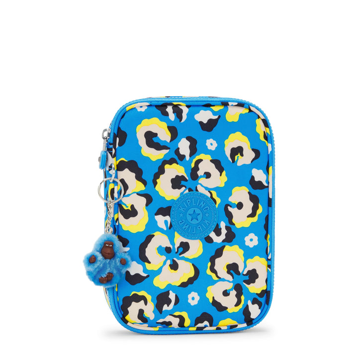 Kipling 100 PENS Beutel/Koffer, 21x5x15, Leopard Floral (BLAU), Leopard Floral