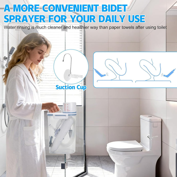 Bidet Po Dusche, Portable Travel Bidet Elektrisches, Peri Bottle mit 2.5 L Wassertank füR Intimdusch