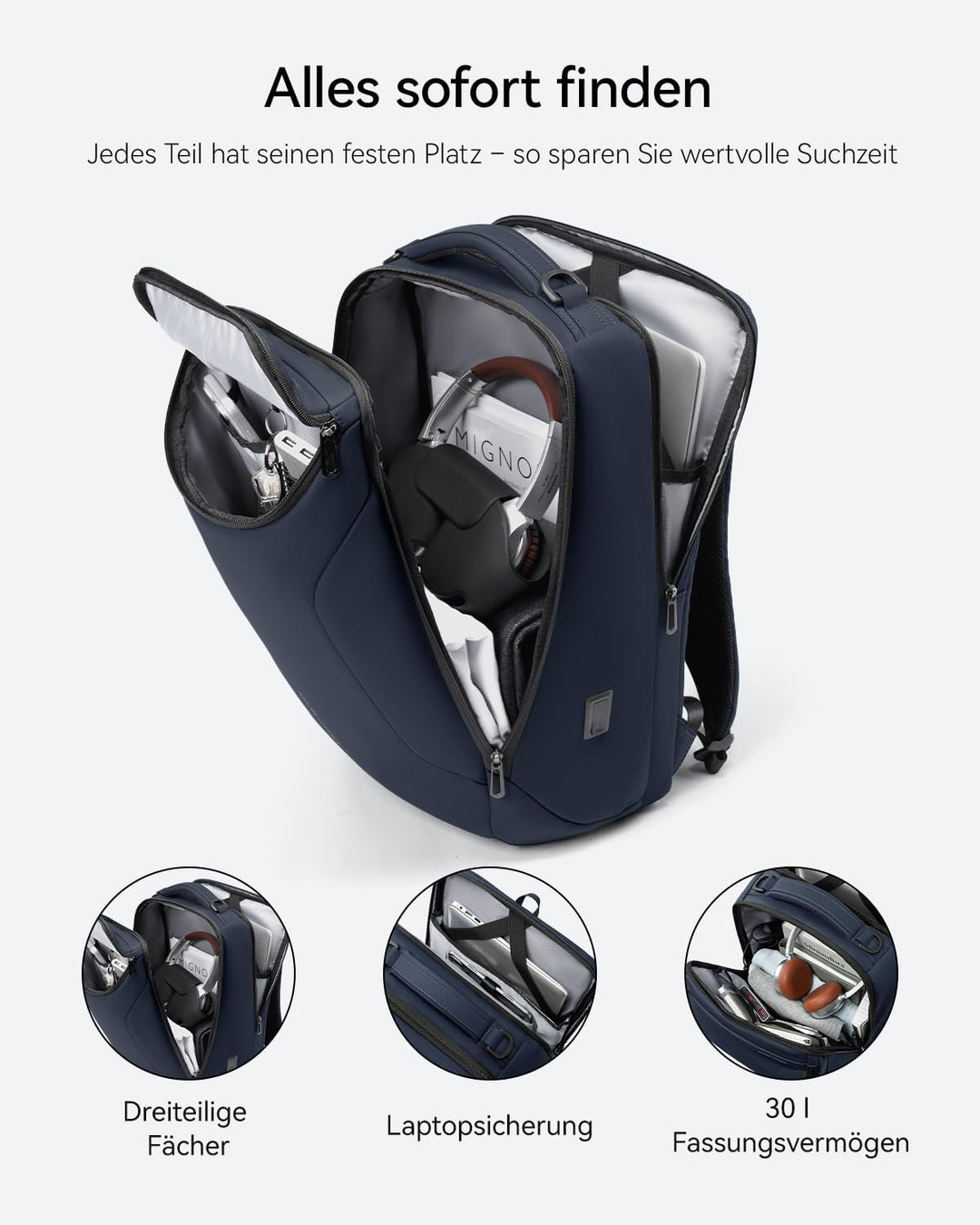 MARK RYDEN Grosse Kapazität Laptop Rucksack mit 17.3 Zoll/15.6 Zoll für Männer Multifunktionsrucksac