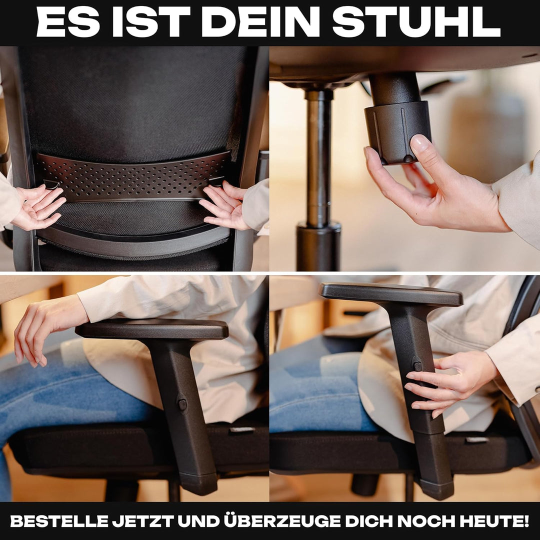 VALKENSTOL M2 Ergonomischer Bürostuhl 150 kg [ohne Kopfstütze] Schreibtischstuhl Ergonomisch Bürostu