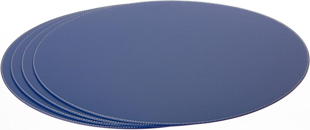 Nikalaz Oval Platzsets aus Recyceltem Leder, 4 Stück Tischsets, Tisch-Matten, Platzdeckchen 45.7 x 3