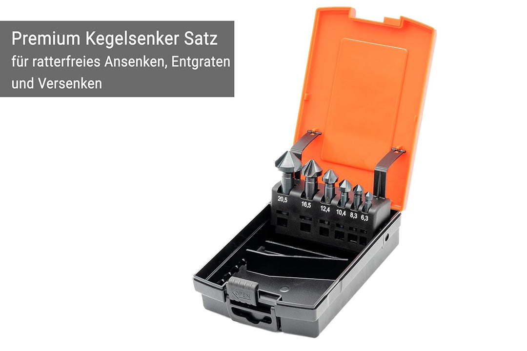 BAER HSSE-VAP 90° Kegelsenker-Satz 6,3-20,5 mm - für Edelstahl - Senker Set - Senkbohrer - Ansenker