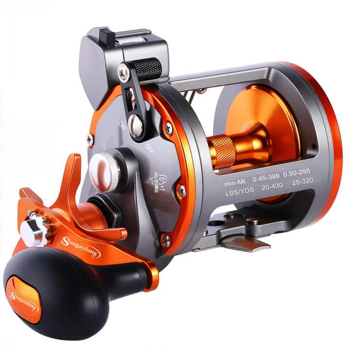 Sougayilang Angelrolle mit Schnurzähler, konventionelle Wasserwaage, Wind-Angelrolle B-Thunder LS II