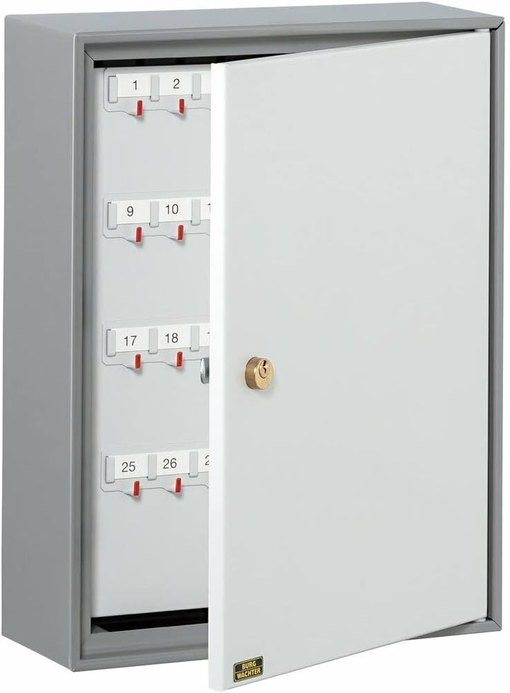 Burg-Wächter Schlüsselschrank zur Wandmontage, 108 Haken, Türanschlag rechts, Stahlblech, 6700/108 R