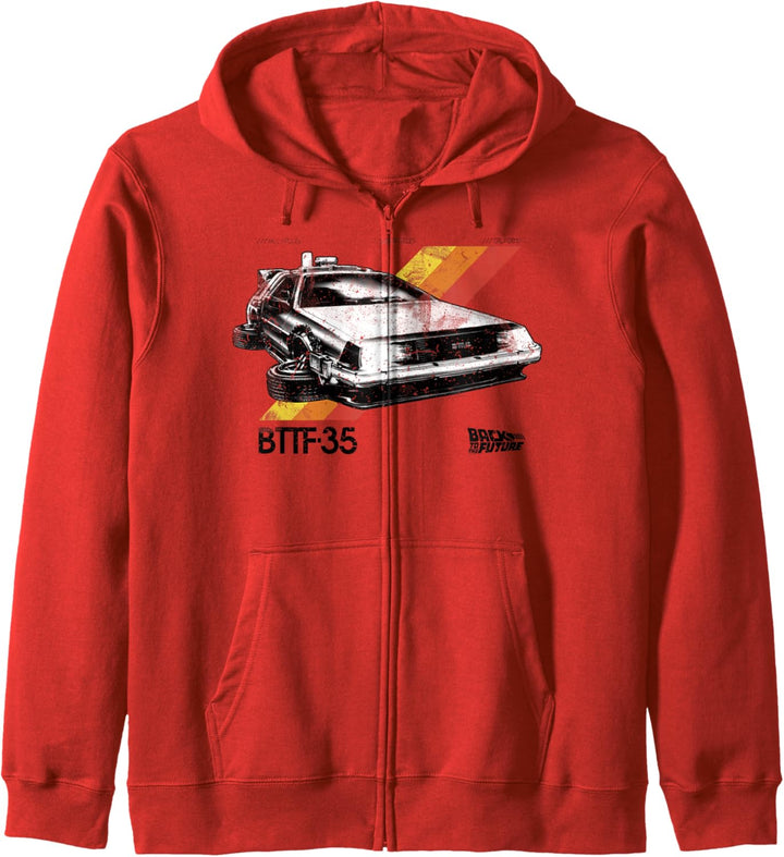 Back To The Future 35th Retro Stripe DeLorean Kapuzenjacke