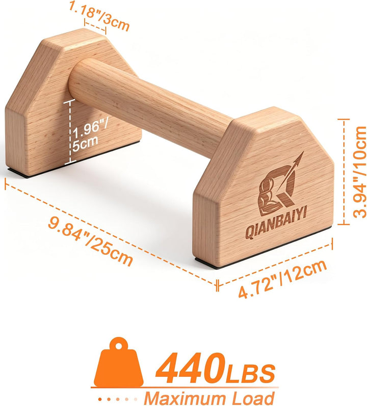 Liegestützgriffe aus Holz, 2er Set Parallettes Calisthenics Griffe, rutschfest, gelenkschonend, stab