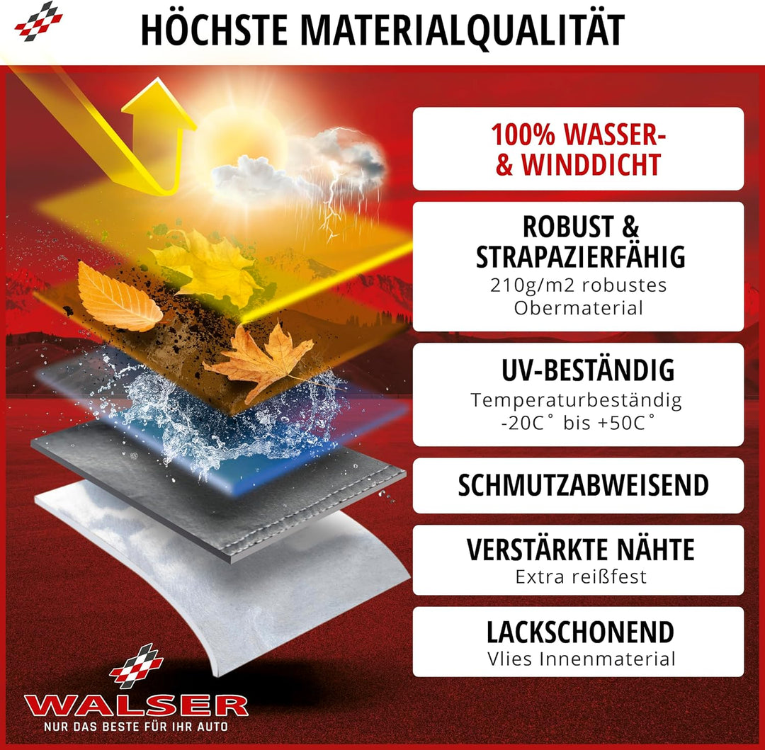 Walser Premium Abdeckplane Auto All Weather Plus Qualitätssieger Sehr Gut*, Abdeckplane wasserdicht,