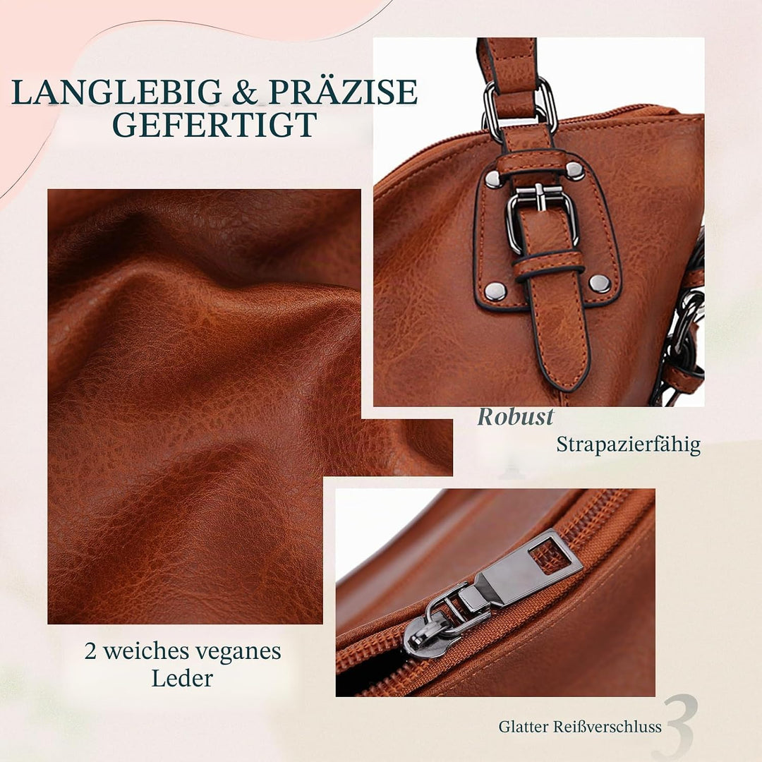 MayBlosom Damen Handtasche, Hobo Tasche Shopper PU leder Umhängetasche Schultertasche Geldbörse für