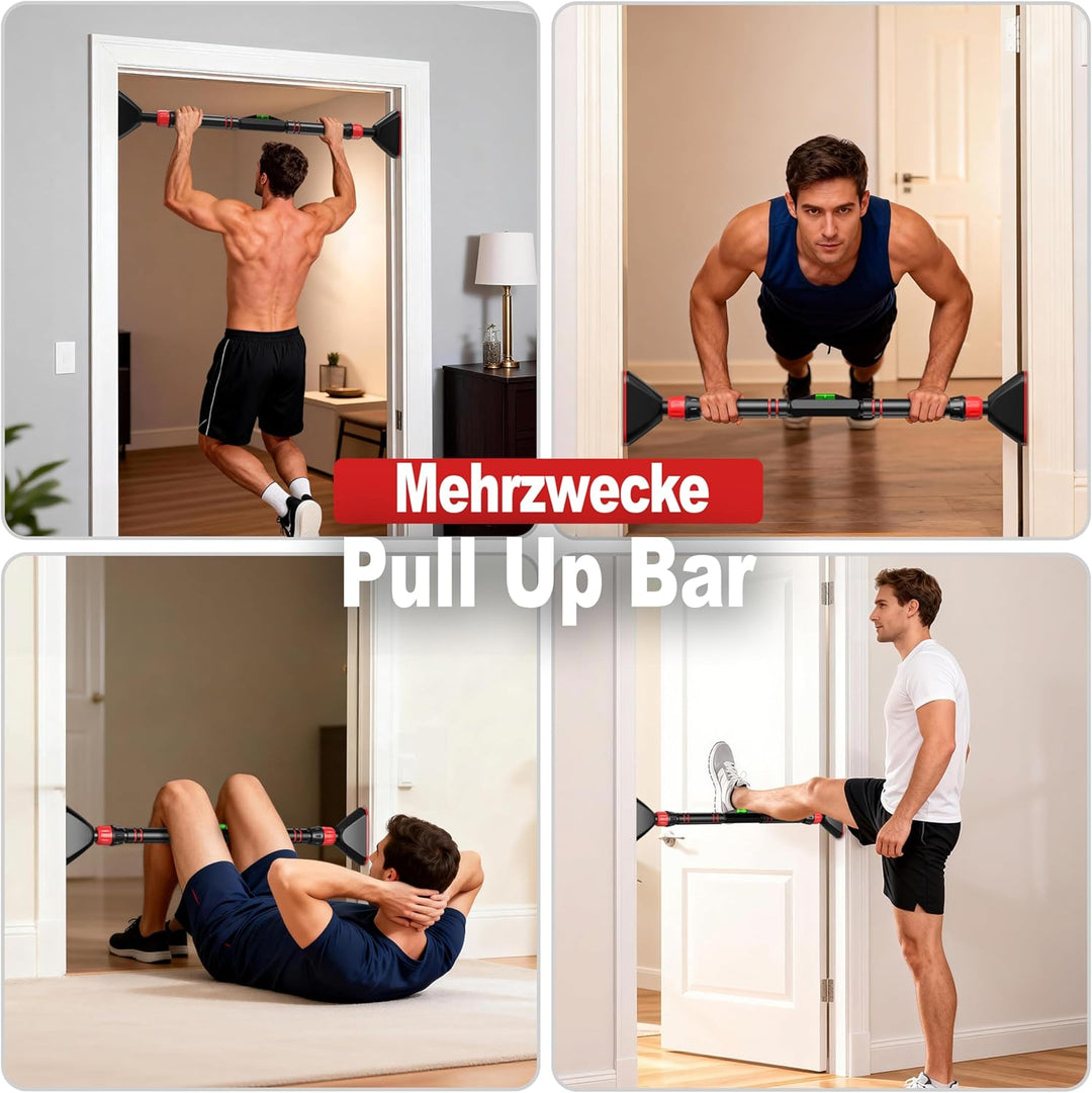 Klimmzugstange Türrahmen,Klimmzugstange Pull Up Bar mit Neues Drehbares Zahnradschloss,mit Level Met