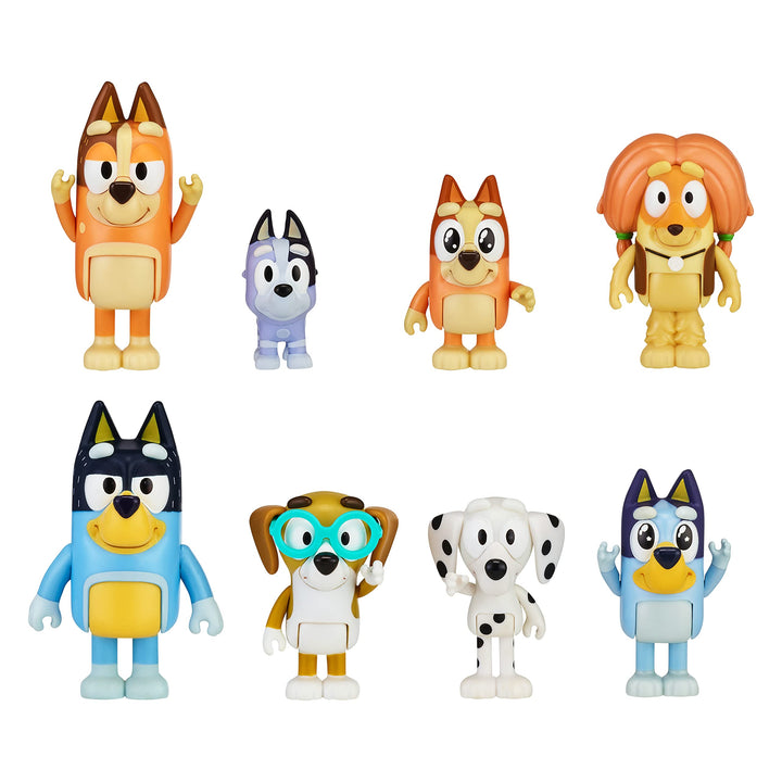 Bluey Blueys 8er-Figurenpack Familie und Freunde: 6,3–7,6 cm grosse Figuren mit beweglichen Gelenken