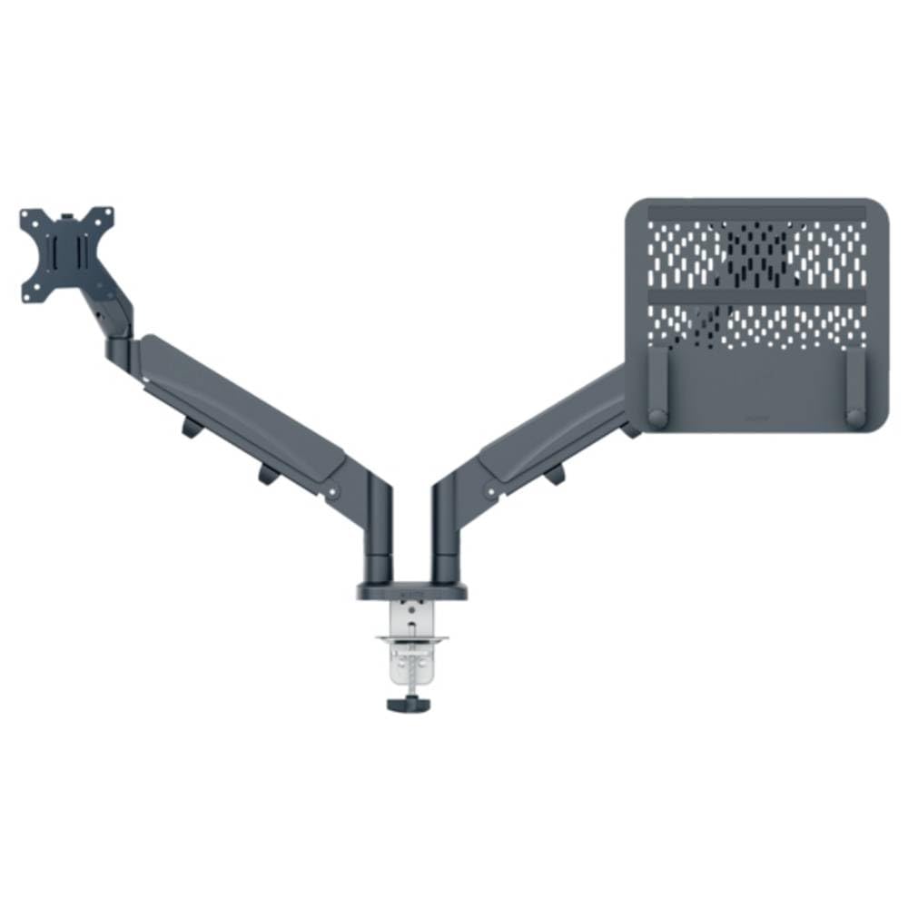 Leitz Ergo Monitor- und Notebookarm, platzsparendes Design, IGR- & TÜV-geprüft, Monitor-Halterung &