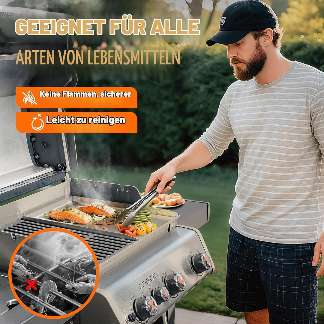 Onlyfire Edelstahl Grillplatte Plancha Kochplatte für Weber Spirit &amp; Genesis Gas Grill Modelle 44 x