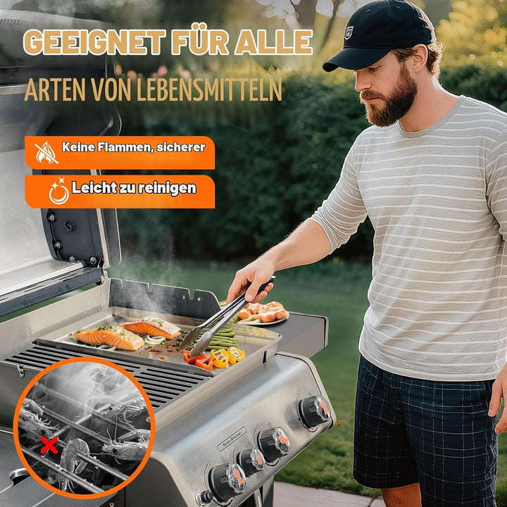 Onlyfire Edelstahl Grillplatte Plancha Kochplatte für Weber Spirit &amp; Genesis Gas Grill Modelle 44 x
