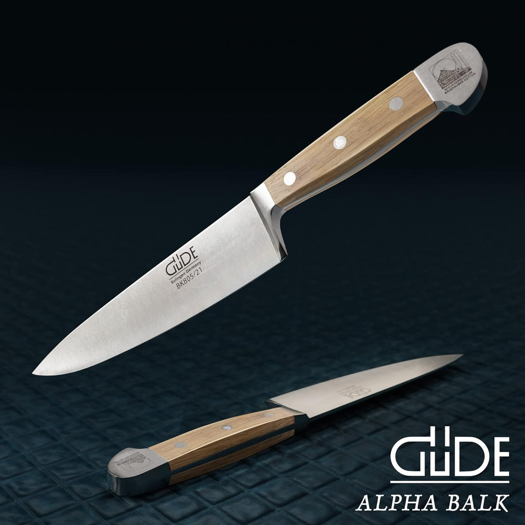 GÜDE Solingen - Kochmesser geschmiedet, 21 cm, Eichenholz Balkhauser Kotten, ALPHA BALK, Küchenmesse