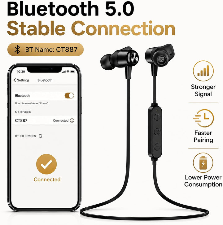 Bluetooth Kopfhörer In Ear, Magnetische Kabellose Sport Ohrhörer mit Mikrofon, 20 Std Akku, Bluetoot