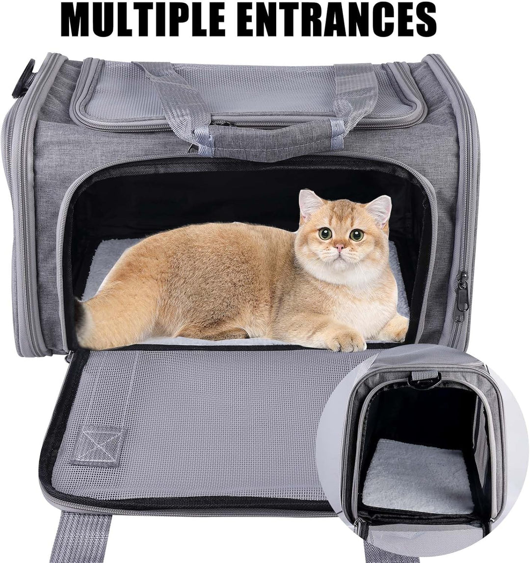 40*25*25cm Katzentransporttasche Haustiertasche kleine, 3kg Faltbare Transportbox Katze mit Schulter