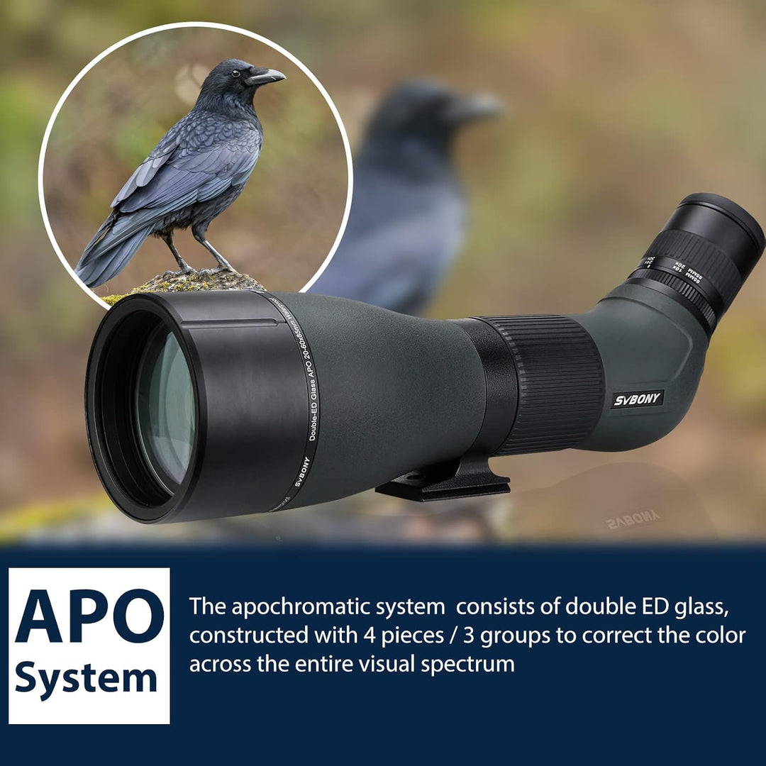 Svbony SA401 APO Spektiv, 20-60x85mm, Doppel-ED-Glas FMC, Präziser Fokus, Wasserdichtes Abgewinkelte