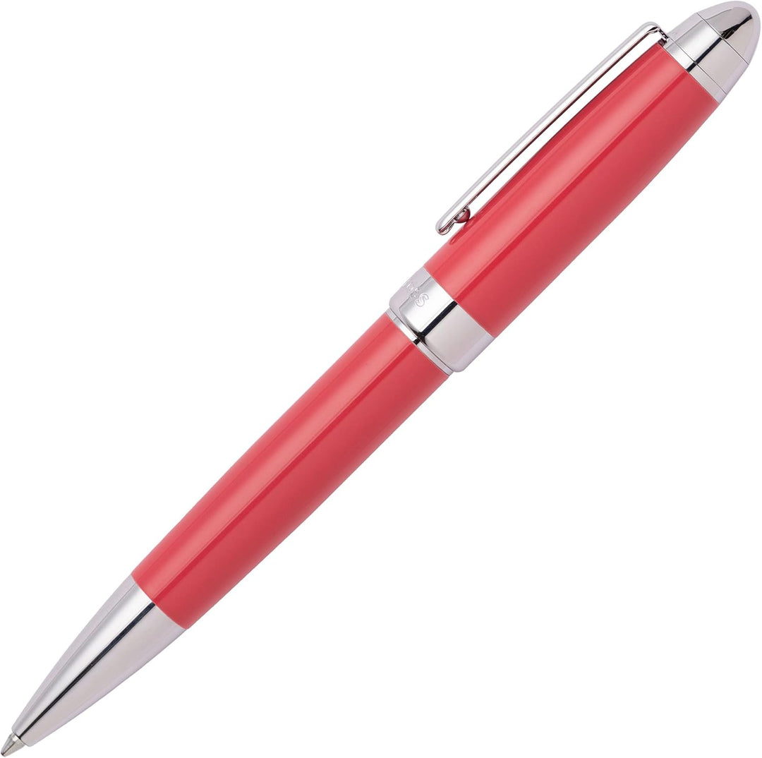 Hugo Boss Kugelschreiber Icon Camel/Chrome aus Messing hergestellt, Farbe: Rot, Abmessungen: 12 x 13